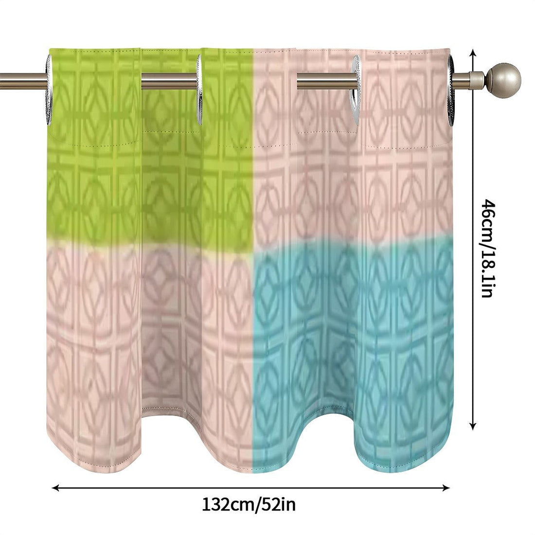 Kate McEnroe New York Mid Century Modern Breeze Block Patchwork Valance, Retro Color Block Curtain Topper, 50s Mod Window TreatmentValances7yxNffYblM