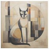 Kate McEnroe New York Mid Century Modern Cat Abstract Bauhaus Canvas Wall Art - 12078823Canvas Wall Art139002