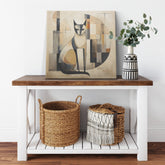 Kate McEnroe New York Mid Century Modern Cat Abstract Bauhaus Canvas Wall Art - 12078823Canvas Wall Art139025