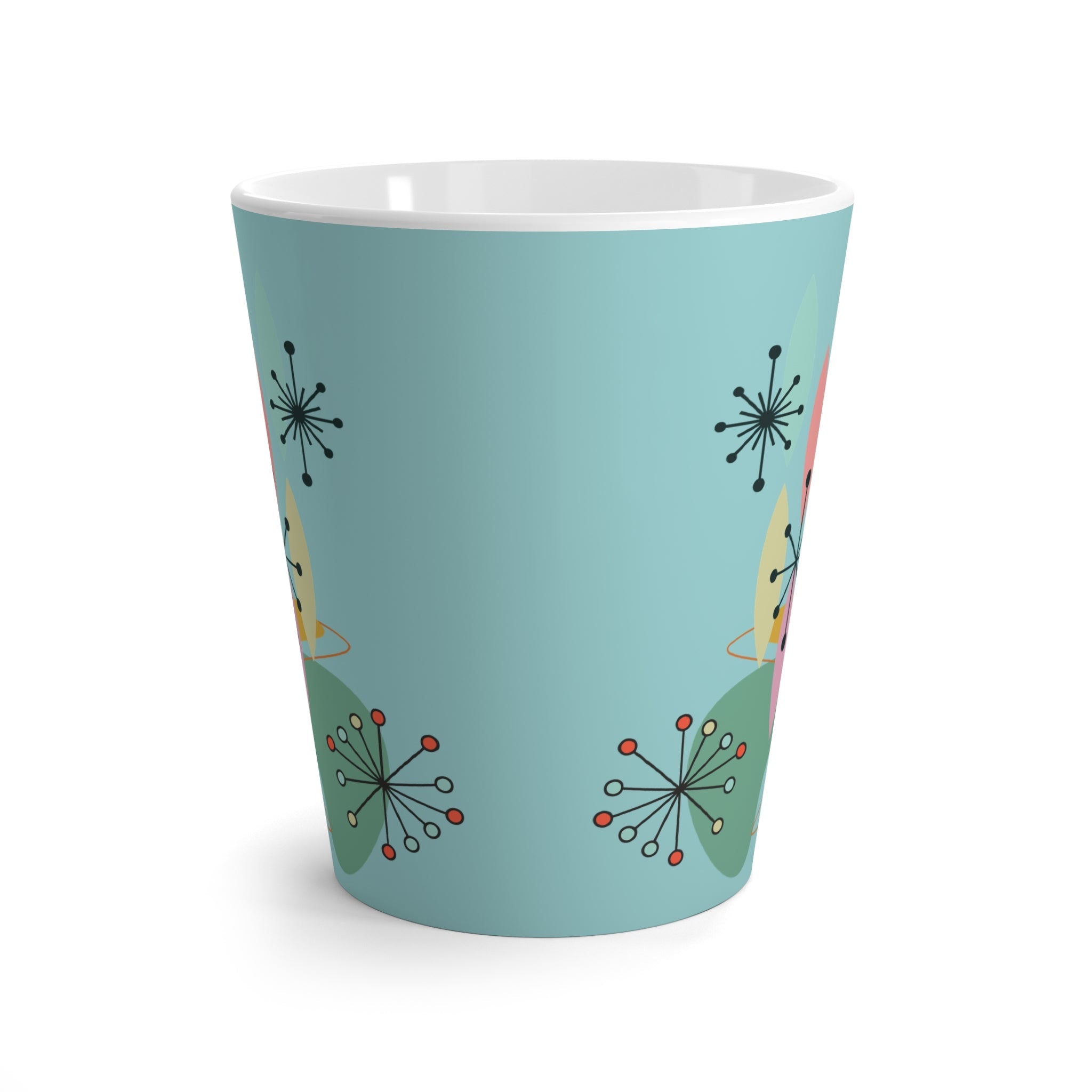 Kate McEnroe New York Mid Century Modern Cat Mug, Teal Retro Latte Cup, Vintage Atomic Design, Cat Lover Gift, MCM Coffee Mug, Ceramic Drinkware, Kitty MugMugs23541433738995279983