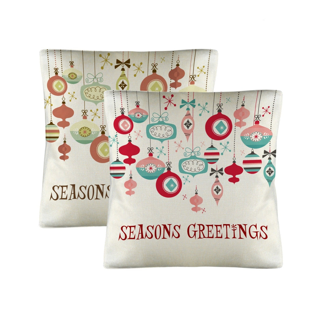Kate McEnroe New York Mid Century Modern Christmas Ornament Pillow Covers, Retro 50s Kitsch Set of 2Throw Pillow CoversD3231263