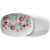 Kate McEnroe New York Mid Century Modern Christmas Ornaments Platter Pink Teal Red Holiday DinnerwareServing PlattersMCP - PTR - 001