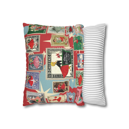 Kate McEnroe New York Mid Century Modern Christmas Stamp Throw Pillow Cover, Retro Atomic Starburst Holiday AccentThrow Pillow Covers25817573110993679974