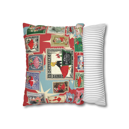 Kate McEnroe New York Mid Century Modern Christmas Stamp Throw Pillow Cover, Retro Atomic Starburst Holiday AccentThrow Pillow Covers25817573110993679974