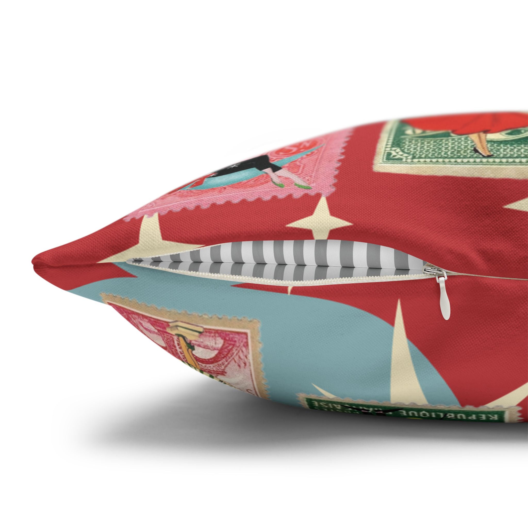 Kate McEnroe New York Mid Century Modern Christmas Stamp Throw Pillow Cover, Retro Atomic Starburst Holiday AccentThrow Pillow Covers25817573110993679974