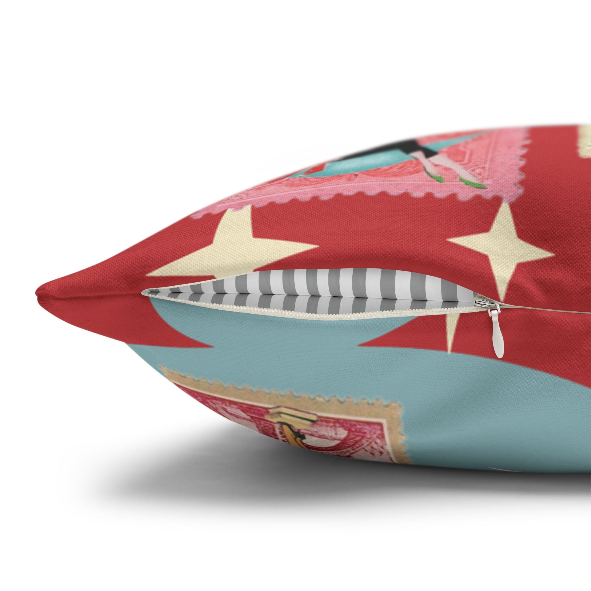 Kate McEnroe New York Mid Century Modern Christmas Stamp Throw Pillow Cover, Retro Atomic Starburst Holiday AccentThrow Pillow Covers25817573110993679974