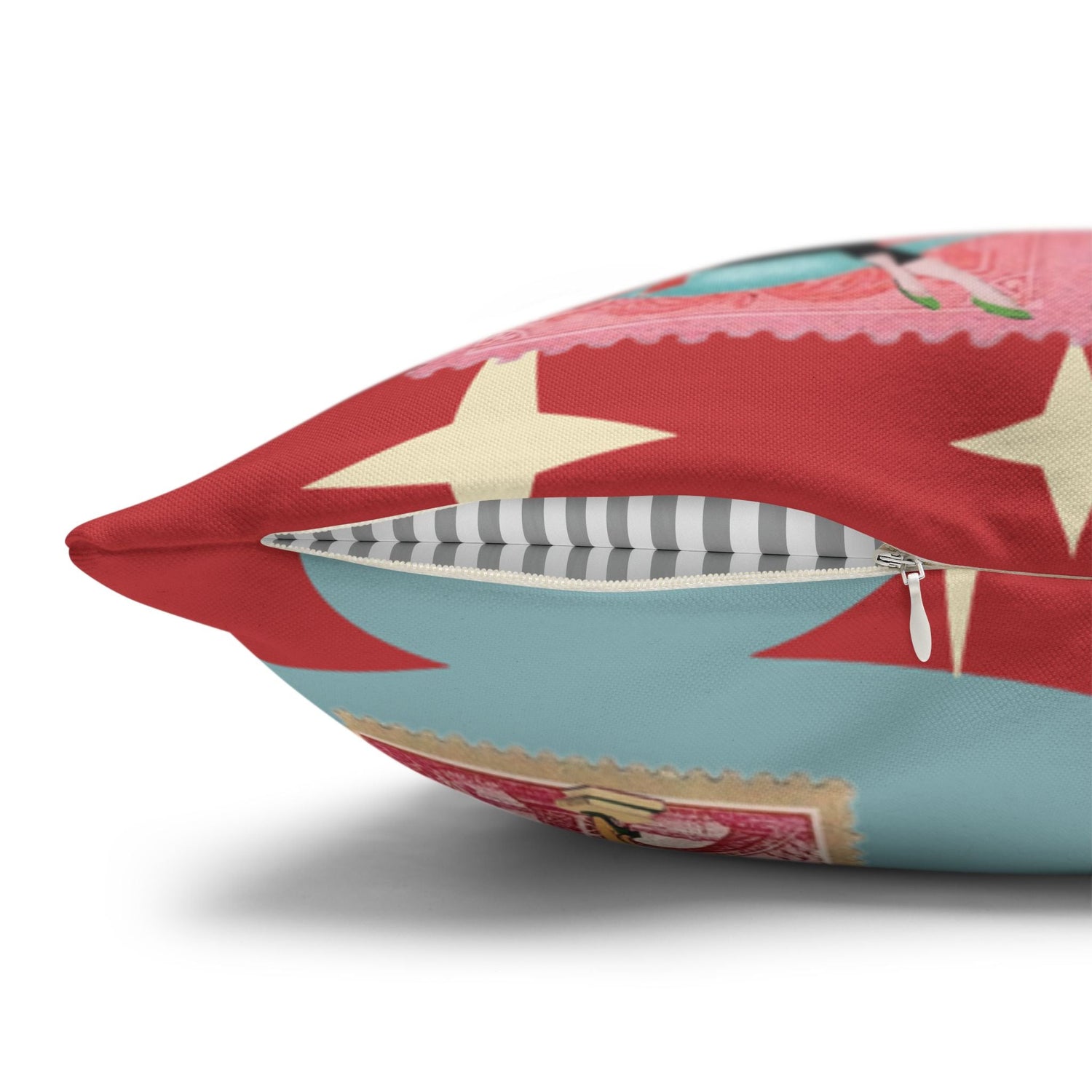 Kate McEnroe New York Mid Century Modern Christmas Stamp Throw Pillow Cover, Retro Atomic Starburst Holiday AccentThrow Pillow Covers25817573110993679974