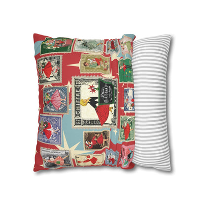 Kate McEnroe New York Mid Century Modern Christmas Stamp Throw Pillow Cover, Retro Atomic Starburst Holiday AccentThrow Pillow Covers25817573110993679974