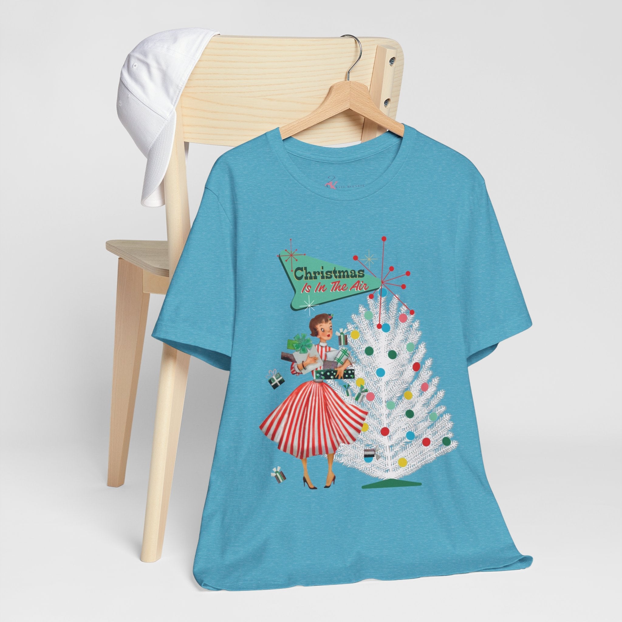 Kate McEnroe New York Mid Century Modern Christmas T-Shirt, Retro 50s Holiday Tee, Vintage Kitsch Festive Christmas ApparelT-Shirts73505172477423724762