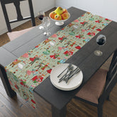 Kate McEnroe New York Mid Century Modern Christmas Table Runner, Retro Vintage 50s Holiday Dining LinenTable Runners28558370715194370352