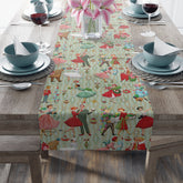 Kate McEnroe New York Mid Century Modern Christmas Table Runner, Retro Vintage 50s Holiday Dining LinenTable Runners28558370715194370352