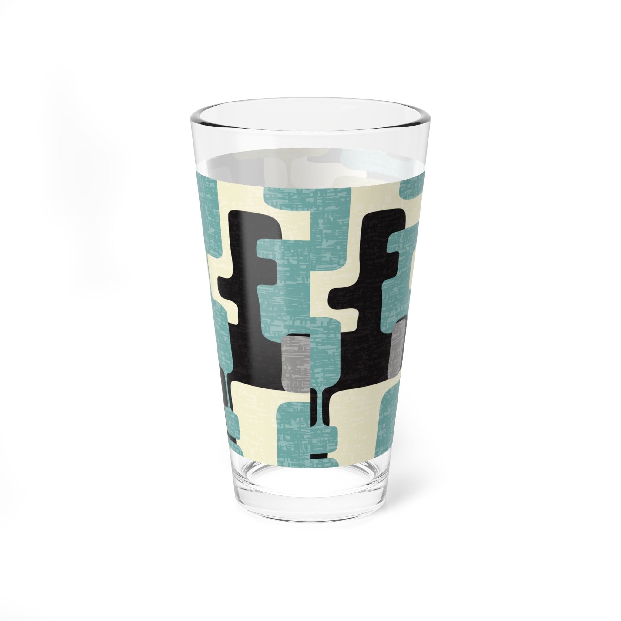 Kate McEnroe New York Mid Century Modern Cocktail Glass, Retro Drinkware, Geometric Pint Glass Mixing Glasses 16oz 16656397560836183106
