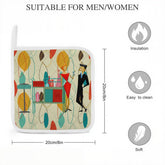 Kate McEnroe New York Mid Century Modern Cocktail Party Pot Holders, Kitschy MCM Set of 2Pot HoldersnXhalIB2du