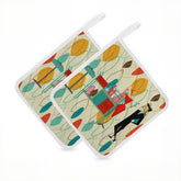 Kate McEnroe New York Mid Century Modern Cocktail Party Pot Holders, Kitschy MCM Set of 2Pot HoldersnXhalIB2du