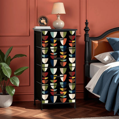 Kate McEnroe New York Mid Century Modern Colorful Boho Abstract Half Moon 4 Drawer DresserDressersuIi0V2QNk5