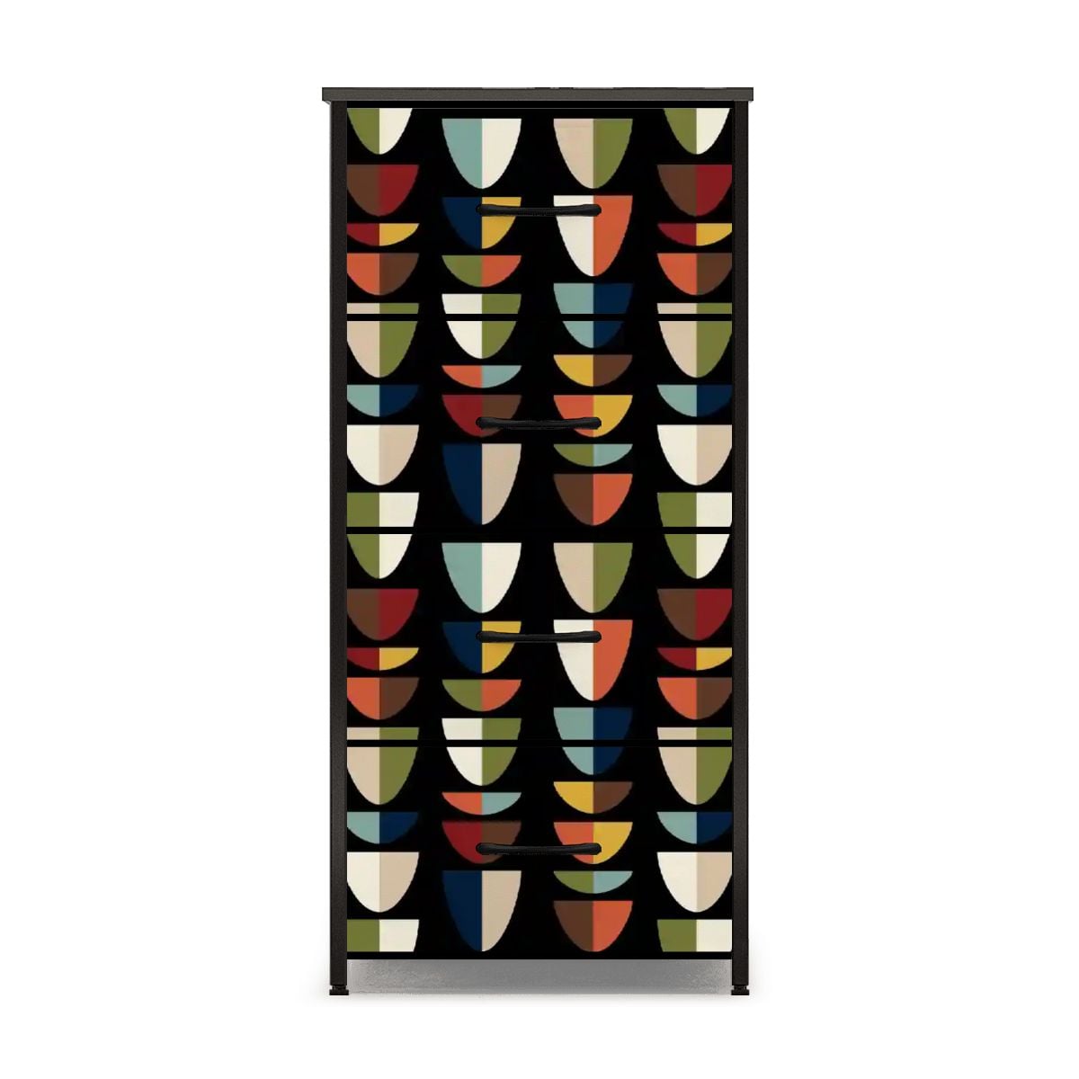 Kate McEnroe New York Mid Century Modern Colorful Boho Abstract Half Moon 4 Drawer DresserDressersuIi0V2QNk5