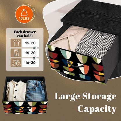 Kate McEnroe New York Mid Century Modern Colorful Boho Abstract Half Moon 4 Drawer DresserDressersuIi0V2QNk5