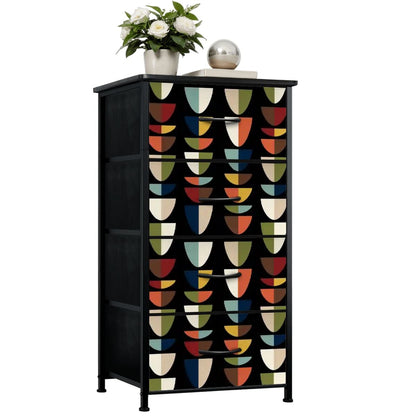Kate McEnroe New York Mid Century Modern Colorful Boho Abstract Half Moon 4 Drawer DresserDressersuIi0V2QNk5