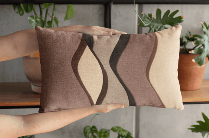 Kate McEnroe New York Mid Century Modern Colorful Wavy Geometric Lumbar Pillow Lumbar Pillows 20" × 14" 29210432401042602448