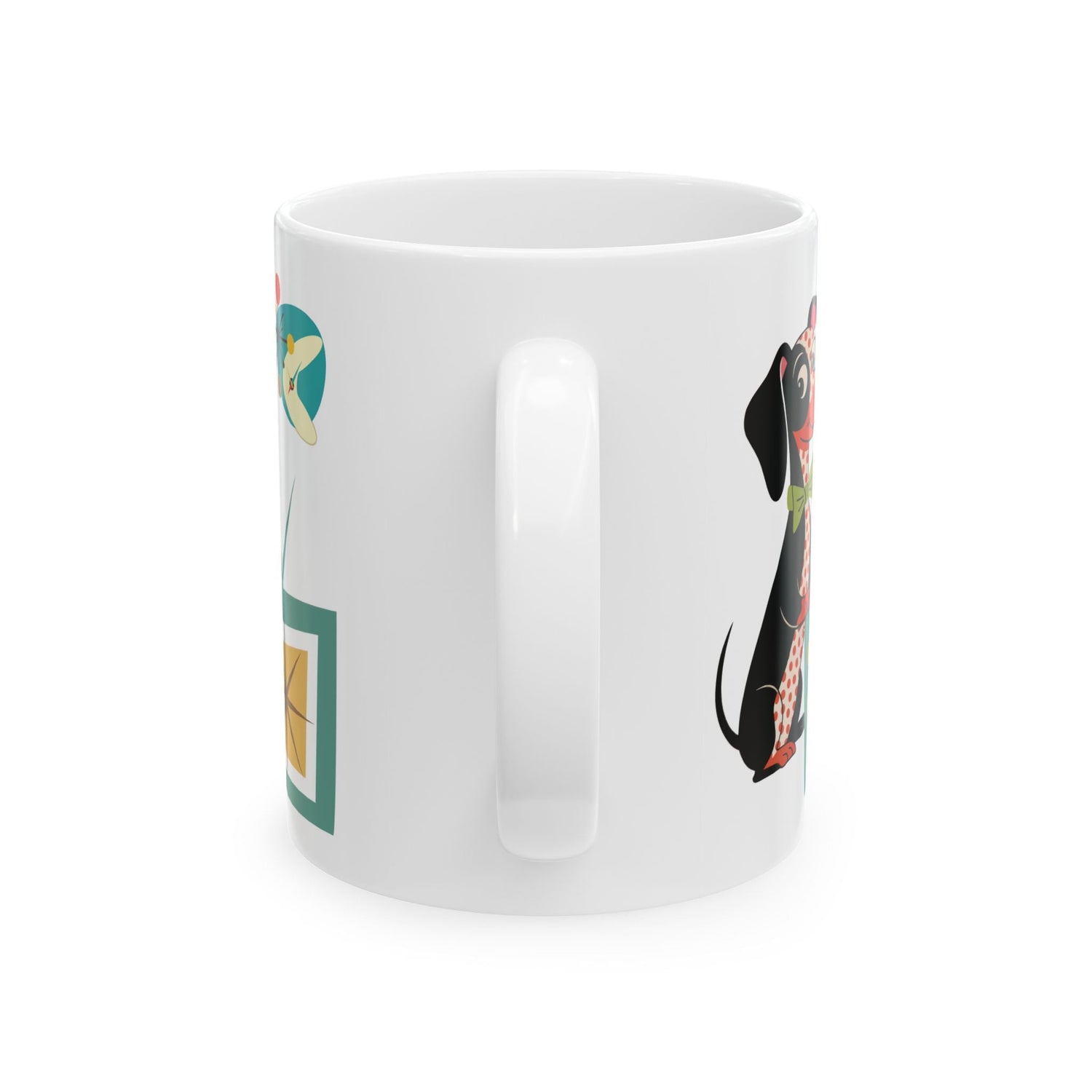 Kate McEnroe New York Mid Century Modern Dachshund Dog Mug, Retro TV Starburst Coffee CupMugs27475098491264008206