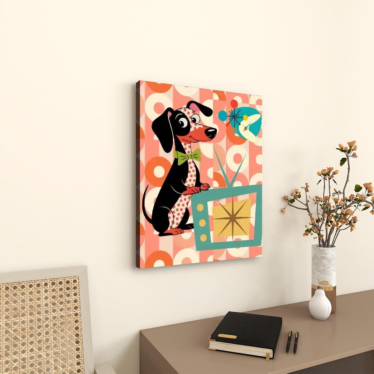 Kate McEnroe New York Mid Century Modern Dachshund Dog TV Canvas Wall ArtCanvas Wall ArtLY9BwIeIrc