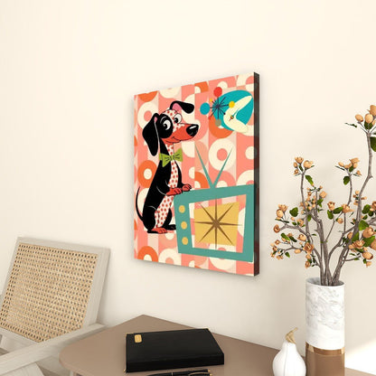 Kate McEnroe New York Mid Century Modern Dachshund Dog TV Canvas Wall ArtCanvas Wall ArtLY9BwIeIrc