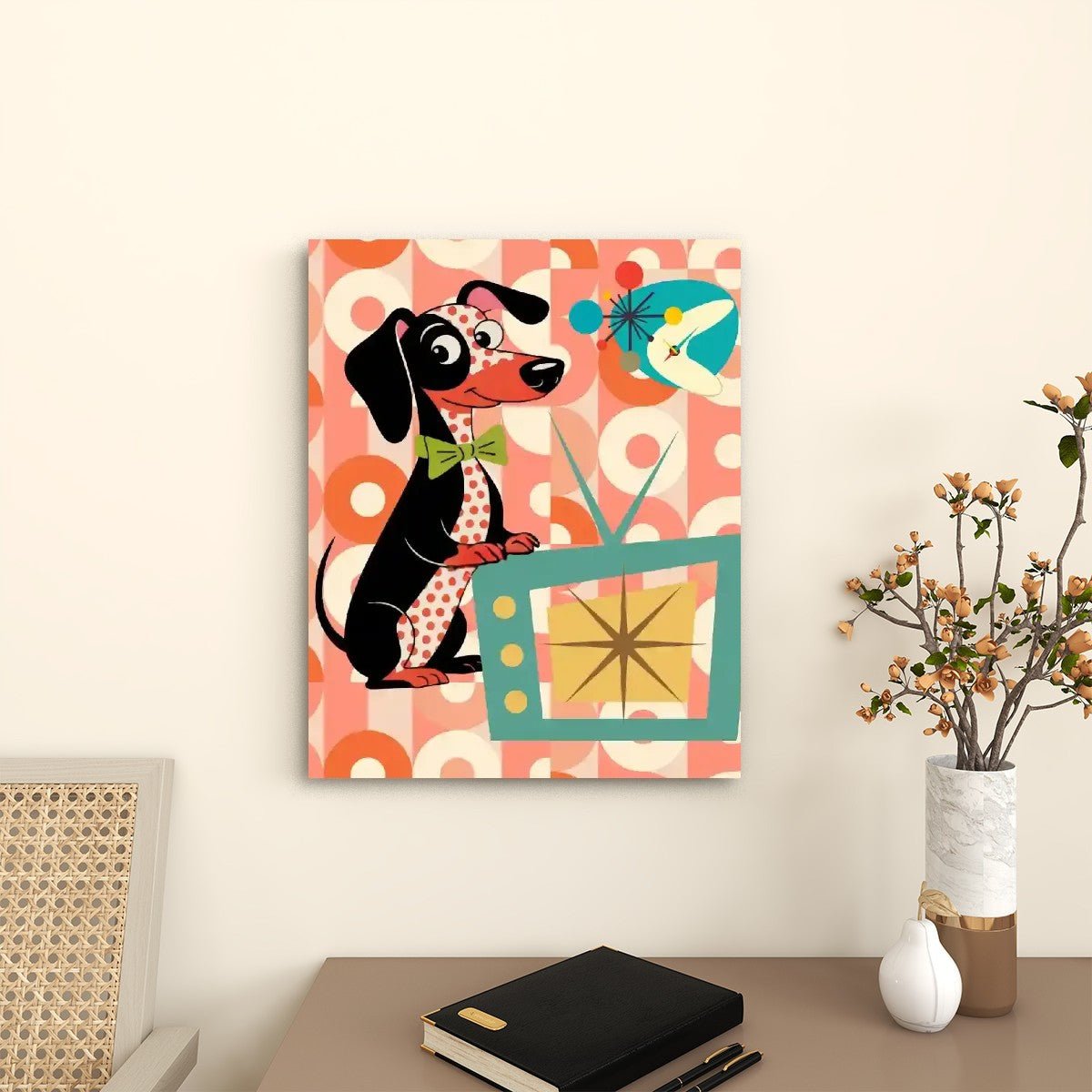 Kate McEnroe New York Mid Century Modern Dachshund Dog TV Canvas Wall ArtCanvas Wall ArtLY9BwIeIrc