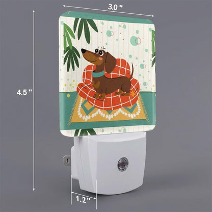 Kate McEnroe New York Mid Century Modern Dachshund Night Light Set, Retro Atomic Doxie DogNight Lights55TQOrTL6N