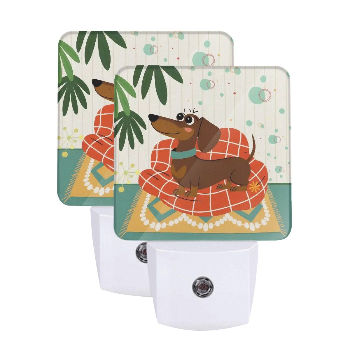 Kate McEnroe New York Mid Century Modern Dachshund Night Light Set, Retro Atomic Doxie DogNight Lights55TQOrTL6N