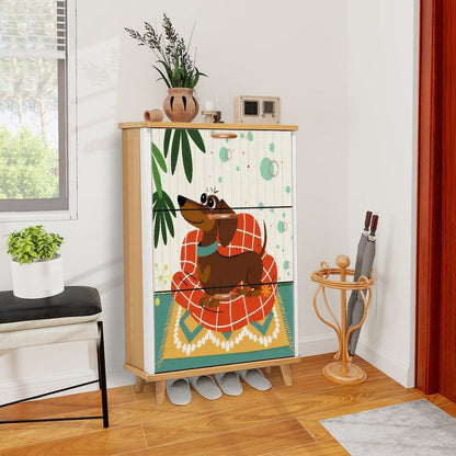 Kate McEnroe New York Mid Century Modern Dachshund Shoe Cabinet: Retro Kitsch Dog Accent StorageShoe StorageEP6kMNhetV