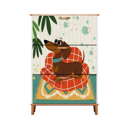Kate McEnroe New York Mid Century Modern Dachshund Shoe Cabinet: Retro Kitsch Dog Accent StorageShoe StorageEP6kMNhetV