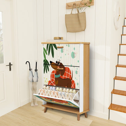 Kate McEnroe New York Mid Century Modern Dachshund Shoe Cabinet: Retro Kitsch Dog Accent StorageShoe StorageEP6kMNhetV