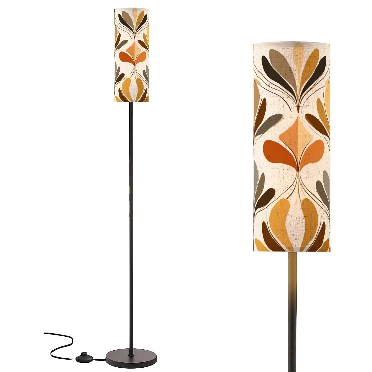 Kate McEnroe New York Mid Century Modern Danish Floral Floor Lamp, Retro Fall Accent LightSlim Floor LampsCTh4Ywxzvi