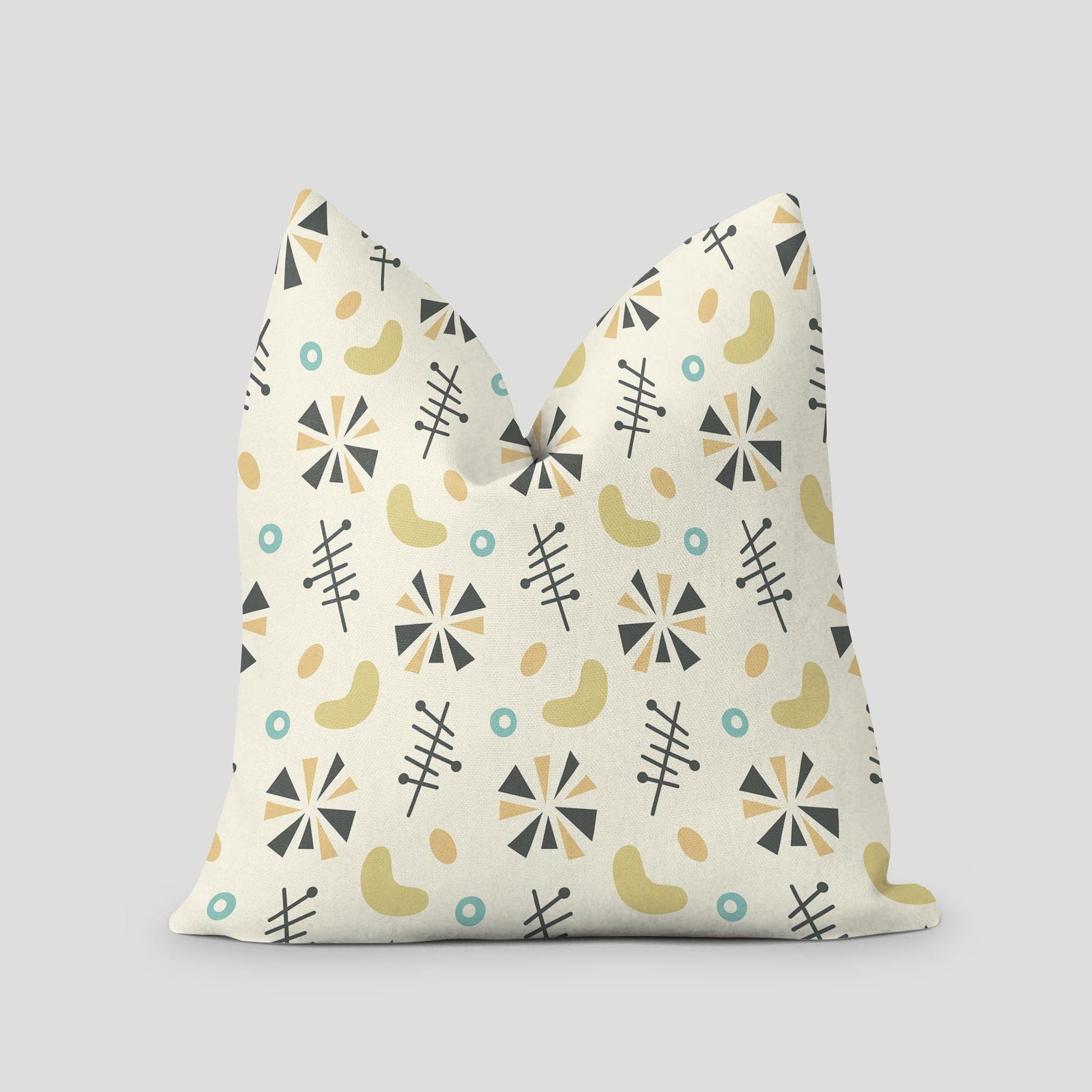 Kate McEnroe New York Mid Century Modern Decor Throw Pillows with Inserts, Retro 1950s Starburst and Boomerang Accent Cushions Throw Pillows