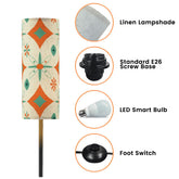 Kate McEnroe New York Mid Century Modern Diamond Starburst Lamp, Retro Orange Teal Floor LightFloor LampsxTzPeU4IWp