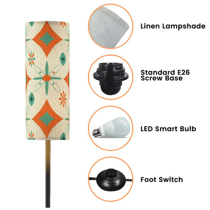 Kate McEnroe New York Mid Century Modern Diamond Starburst Lamp, Retro Orange Teal Floor LightFloor LampsxTzPeU4IWp