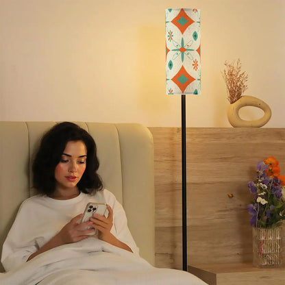 Kate McEnroe New York Mid Century Modern Diamond Starburst Lamp, Retro Orange Teal Floor LightFloor LampsxTzPeU4IWp