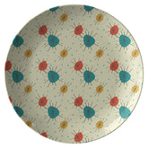 Kate McEnroe New York Mid Century Modern Dinner Plates, Retro Franciscan Starburst Style Dinnerware in Teal, Mustard, OrangePlatesP20 - 2CT - BEI - 1S