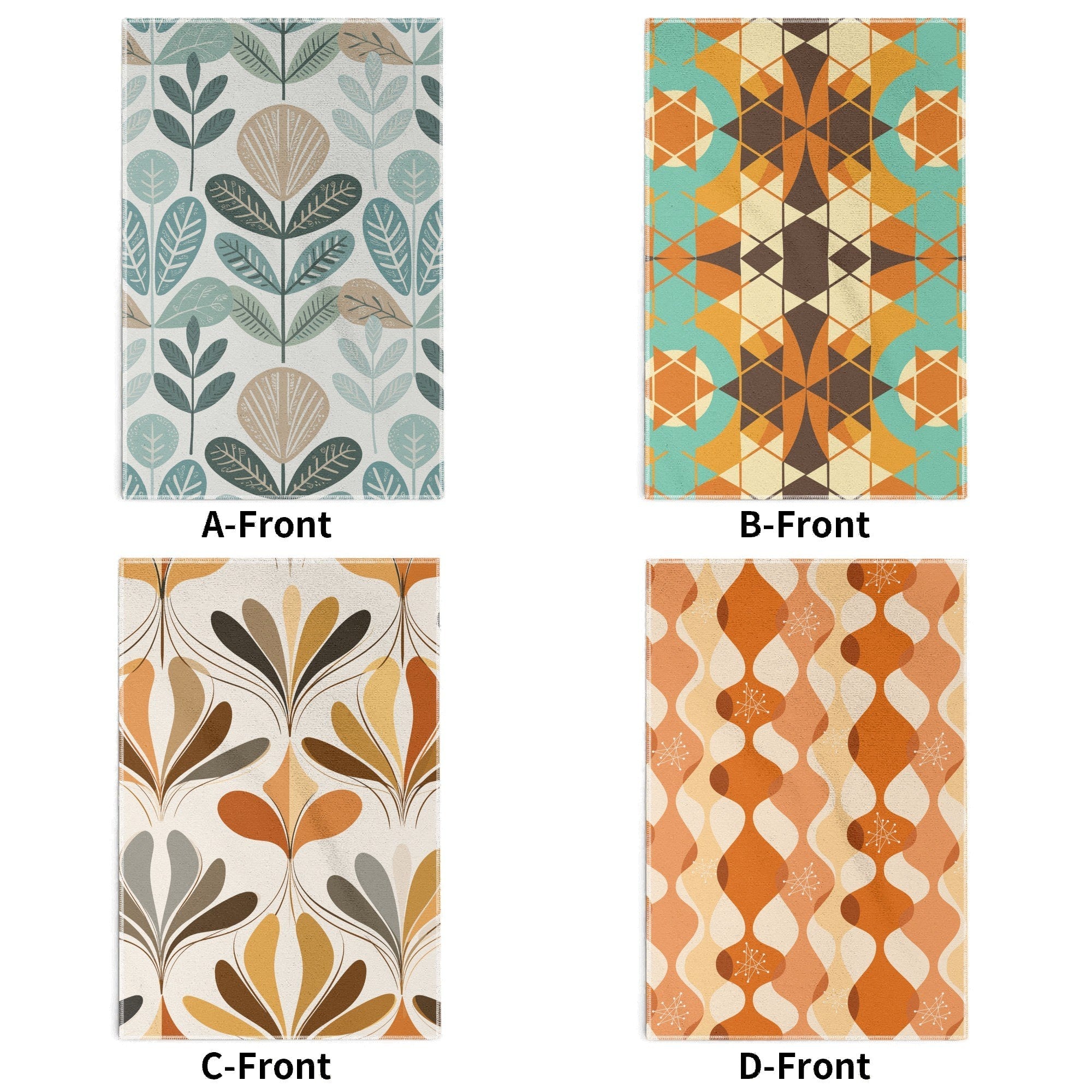 Kate McEnroe New York Mid Century Modern Dish Towel Set, Retro Scandinavian Geometric Kitchen LinensDish TowelsY572VGPW - 1