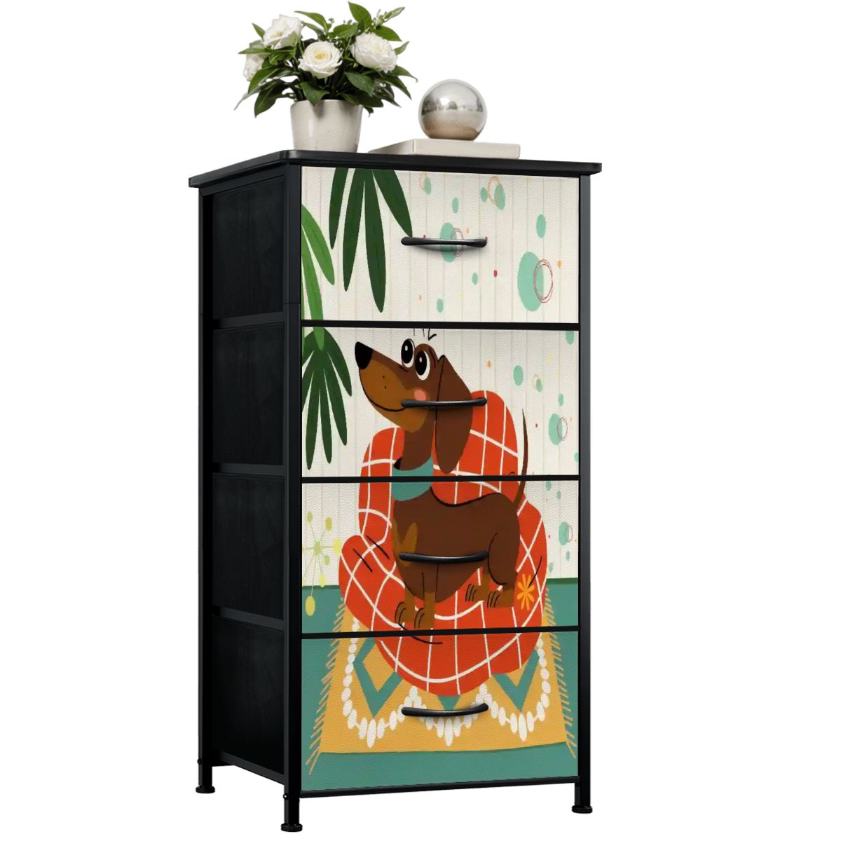 Kate McEnroe New York Mid Century Modern Doxie Dachshund Dresser, Retro Kitsch Wiener Dog Boho Accent FurnitureDressersjBSB9CVX1K