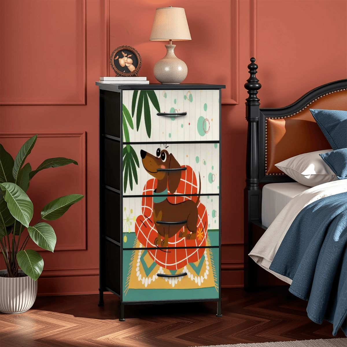 Kate McEnroe New York Mid Century Modern Doxie Dachshund Dresser, Retro Kitsch Wiener Dog Boho Accent FurnitureDressersjBSB9CVX1K