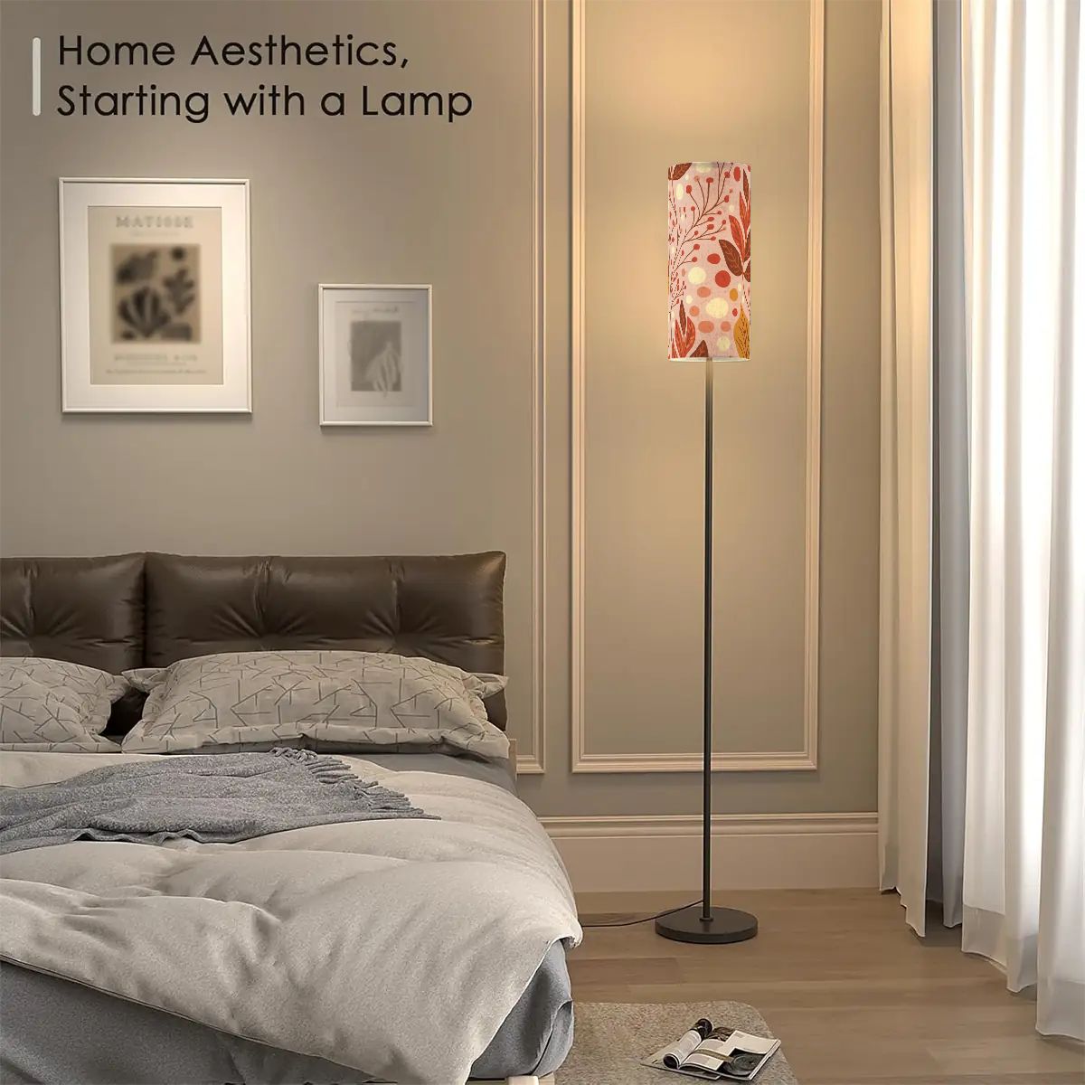 Kate McEnroe New York Mid Century Modern Fall Floor Lamp, Retro Autumn Leaf Accent LightSlim Floor Lamps1TELh1GCOP