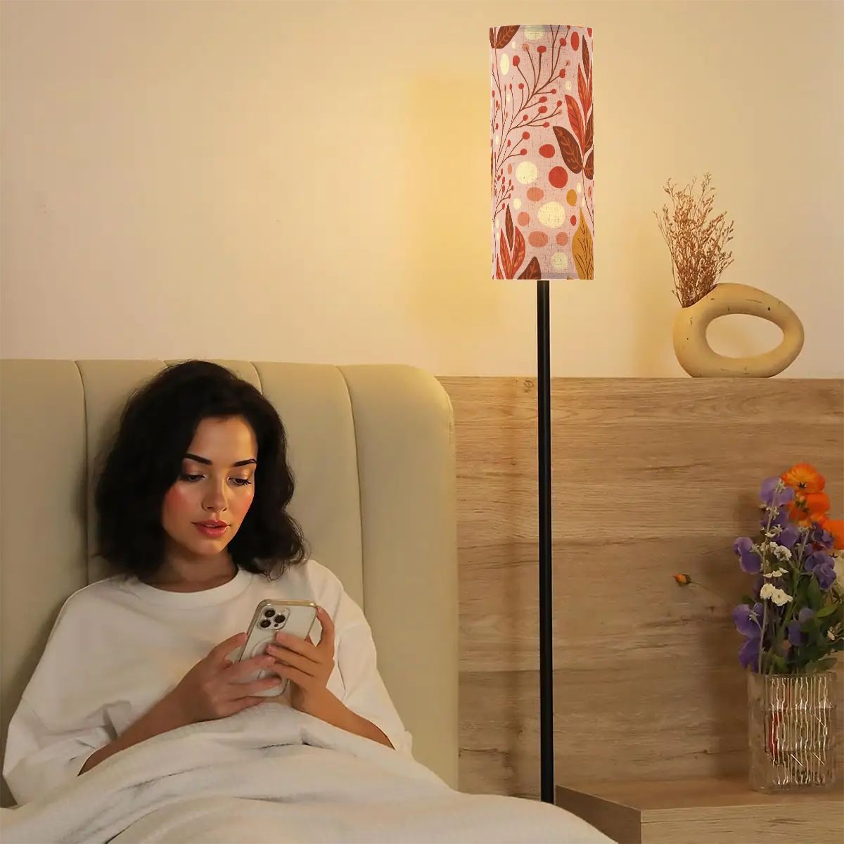 Kate McEnroe New York Mid Century Modern Fall Floor Lamp, Retro Autumn Leaf Accent LightSlim Floor Lamps1TELh1GCOP