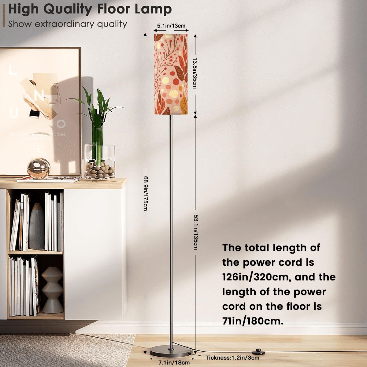 Kate McEnroe New York Mid Century Modern Fall Floor Lamp, Retro Autumn Leaf Accent LightSlim Floor Lamps1TELh1GCOP