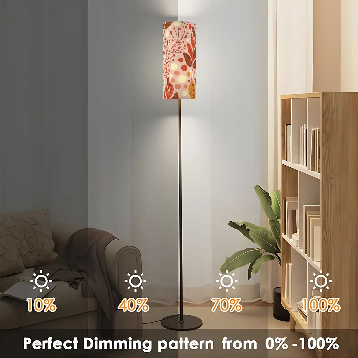 Kate McEnroe New York Mid Century Modern Fall Floor Lamp, Retro Autumn Leaf Accent LightSlim Floor Lamps1TELh1GCOP