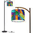 Kate McEnroe New York Mid Century Modern Faux Stained Glass Arc Floor LampArc Floor LampsDfy0hIa946