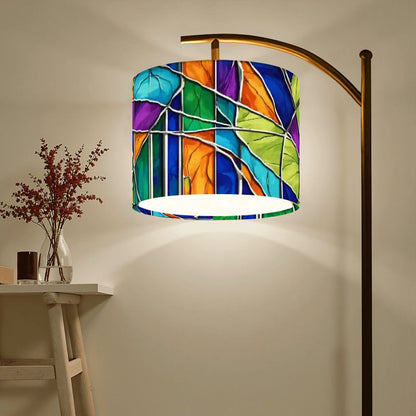 Kate McEnroe New York Mid Century Modern Faux Stained Glass Arc Floor LampArc Floor LampsDfy0hIa946