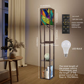 Kate McEnroe New York Mid Century Modern Faux Stained Glass Floor Lamp With ShelfLamp with ShelveswGUDcDQqWu