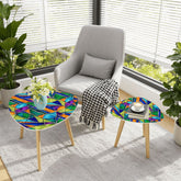 Kate McEnroe New York Mid Century Modern Faux Stained Glass Retro Nesting TablesNesting TablesSaJ80I2GYE