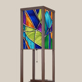 Kate McEnroe New York Mid Century Modern Faux Stained Glass Shade for Floor Lamp with ShelvesLamp ShadesR65g5ZfWFf